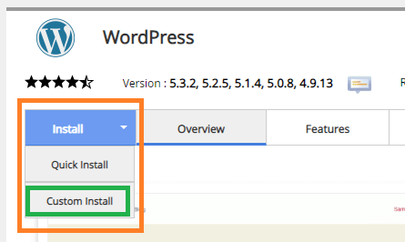 Install wordpress using Cpanel