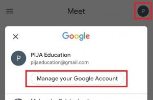 Manage Your Google Account using Mobile