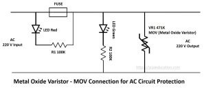 varistor connection for ac circuit protection